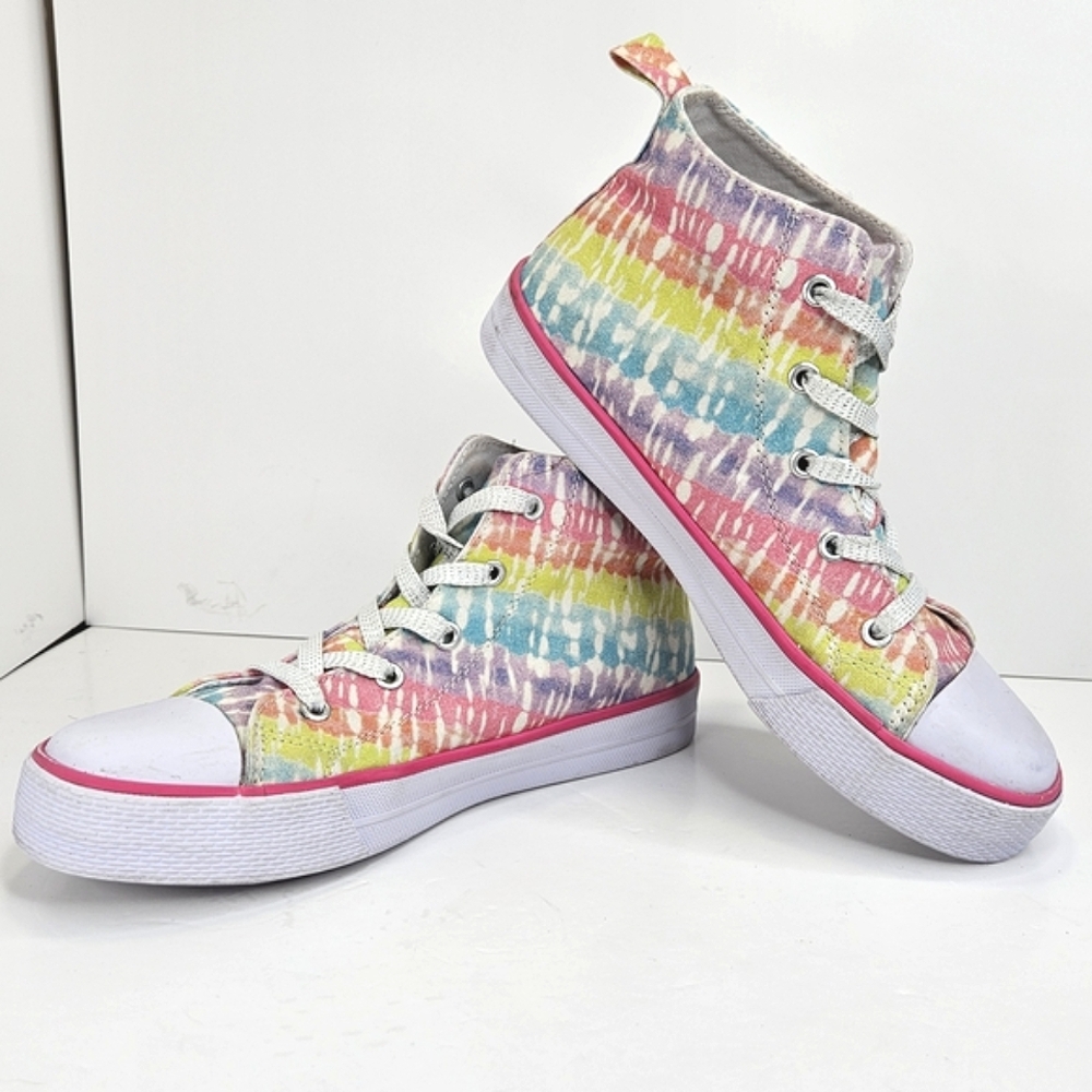 Place Girls Rainbow High-Top Sneakers Kids Canvas Casual Shoes Size 4 High-Tops